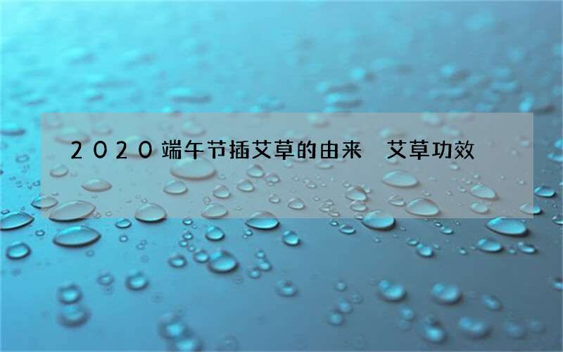 2020端午节插艾草的由来 艾草功效